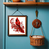 STGLCR Diamond Art Painting Kits for Adults, Cardinal Birds Diamond Art Kits for Beginners, DIY Winter Gem Art Craft Full Drill Diamond Painting Kits for Home Wall Decor 12x12inch Red Bird Flower STGLCR