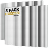 TONOR 8-Pack Bilayer Acoustic Panels Large Self-adhesive, 48” * 24” * 0.72” Adhesive Wall Panel, Large Soundproof Tiles for Echo Absorbtion, Acoustical Barrier of Polyester Fiber, White TONOR