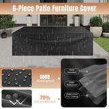 Aoxun 6 Pieces Patio Furniture Set Wicker Rattan Outdoor Sectional Conversation Set with Coffee Table and 4” Thickened Cushions, Beige (Waterproof Cover Included) Aoxun