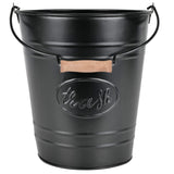 Autumn Alley Farmhouse Bathroom Trash Can - Decorative Rustic Black Trash Can Bucket with Wooden Handle for Bathroom, Bedroom, Office, Kitchen, Western Country Home Décor, 2 Gal., Matte Black Autumn Alley