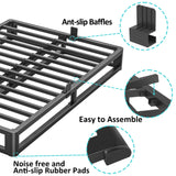 Firpeesy 6 Inch King Bed Frame with Round Corner Edges, Low Profile King Metal Platform Bed Frame with Steel Slat Support, No Box Spring Needed/Easy Assembly/Noise Free Mattress Foundation Firpeesy