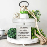 Everyone Wants to Change the World Bathroom Wood Box Sign Rusitc Farmhouse Bathroom Restroom Toilet Desk Shelf Decor (5 X 5 Inch) MAVOTEN