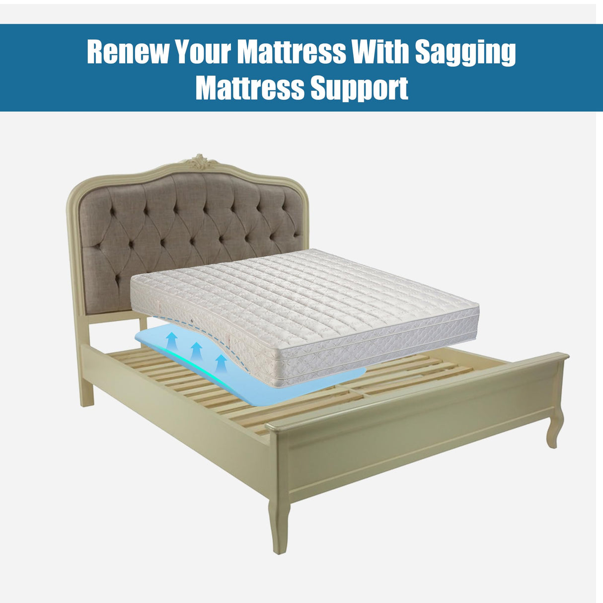 MABOZOO High Density Sagging Mattress Support,2" Thick Under Mattress Support Board to Fix Saggy Beds, Foam Mattress Sag Support Pad for Sags Deeper 1"-2" and Extends Mattress Life(60 * 24 * 2 in) MABOZOO