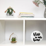 4 Pieces Farmhouse Tiered Tray Decor Set Including House Farmhouse Sign Wooden Small Items Plaid Wood Bead Garland for Home Decor(Simple Style) Yookeer