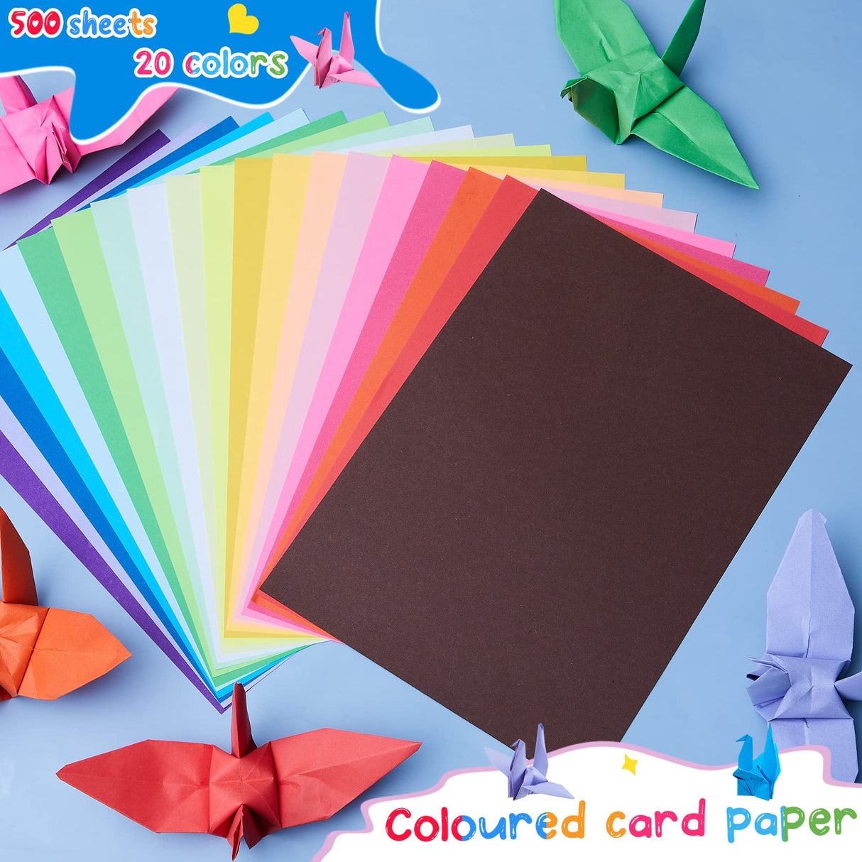 500 Sheets Construction Paper Bulk School Supplies 9 x 12 Inches Art Lightweight Classic Paper Craft for Kids Adults Holiday Drawing Henoyso