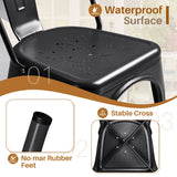 Furmax Metal Dining Chair Indoor-Outdoor Use Stackable Classic Trattoria Chair Chic Dining Bistro Cafe Side Metal Chairs Set of 4 (Black) Furmax