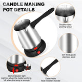 Candle Making Kit with Wax Melter,Electric Candle Wax Melter for Candle Making, Stainless Steel Wax Melting Pot, 52IN Power Cord,Candle Making Supplies POLYHNIA