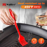 Walfos Silicone Basting Brush Set, 5 Pieces Heat Resistant Pastry Brush, Perfect for Baking,BBQ Grill,Kitchen Cooking,Strong Steel Core and One-Pieces Design,BPA Free and Dishwasher Safe Walfos