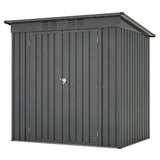6x4 FT Outdoor Metal Storage Shed with Frame Floor & Sloping Roof, Lockable Double Door, Weatherproof Steel Garden Shed for Tools, Lawn Equipment & Patio Supplies Mulinsonfly