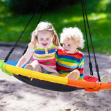 Trekassy 440lbs Swing Sets for Backyard, Concrete Patio, Heavy Duty A-Frame Metal Swing Stand with 40" Saucer Tree Swing, Sandbag for Outdoor, Playground, Park, No Anchors Needed Trekassy