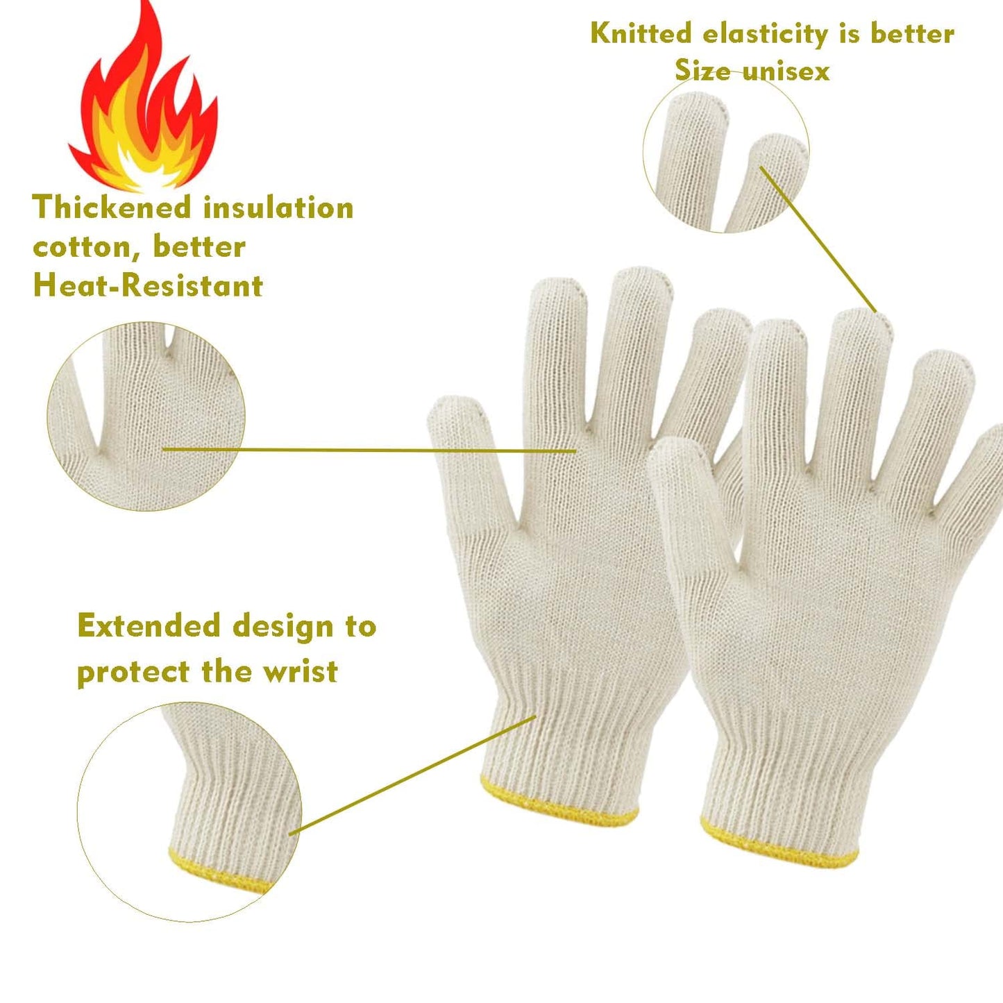 4 Pairs Oven Gloves with Fingers,Heat Resistant Gloves for Cooking,Grill Gloves,BBQ Gloves,Heat Resistant Gloves for Sublimation for Men/Women