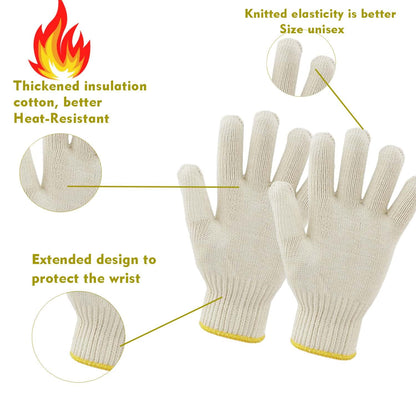 4 Pairs Oven Gloves with Fingers,Heat Resistant Gloves for Cooking,Grill Gloves,BBQ Gloves,Heat Resistant Gloves for Sublimation for Men/Women