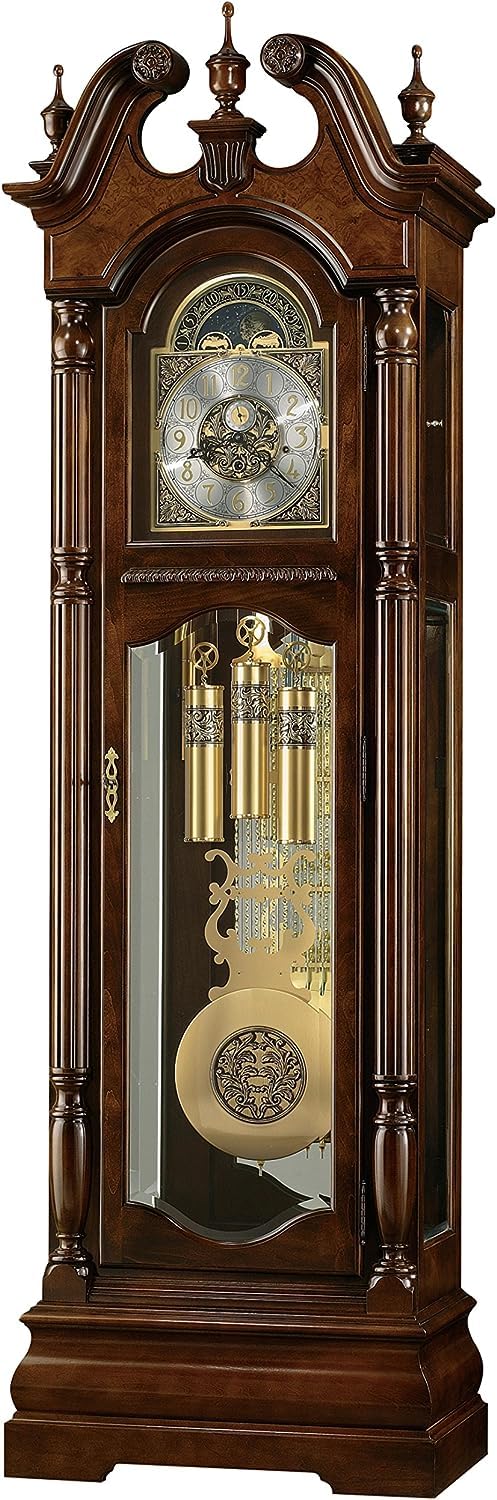 Howard Miller Vuchinich Grandfather Clock II, Wood Finish with Triple Chime Movement Floor Clocks, Swan-Neck Pediment Perfect for Home Decor, Living Room & Office Heirloom Modern Timepiece Howard Miller