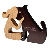 Bantlou Handmade Wooden Statue - Personalized Wooden Pet Carvings - Cute House Decor, People and Dog Statue, Shelf Decor Accents - Customizable Text, Home Decor Gifts for Family - Natural Wood(02) Bantlou