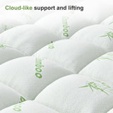 SurChic Queen Size Mattress Topper Viscose Derived from Bamboo, Soft Thick Pillow Top Mattress Pad Cover for Back Pain, Cooling Mattress Protector with 8-21 Inch Deep Pocket, White SurChic