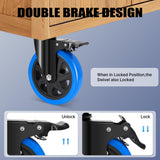 Humagineer 6 Inch Heavy Duty Casters Set of 4, 2600 Lbs Casters, Safety Swivel Casters with Brake, No Noise Top Polyurethane Plate Wheels for Industrial, Furniture, Equipment (Free Hardware Kits) Humagineer