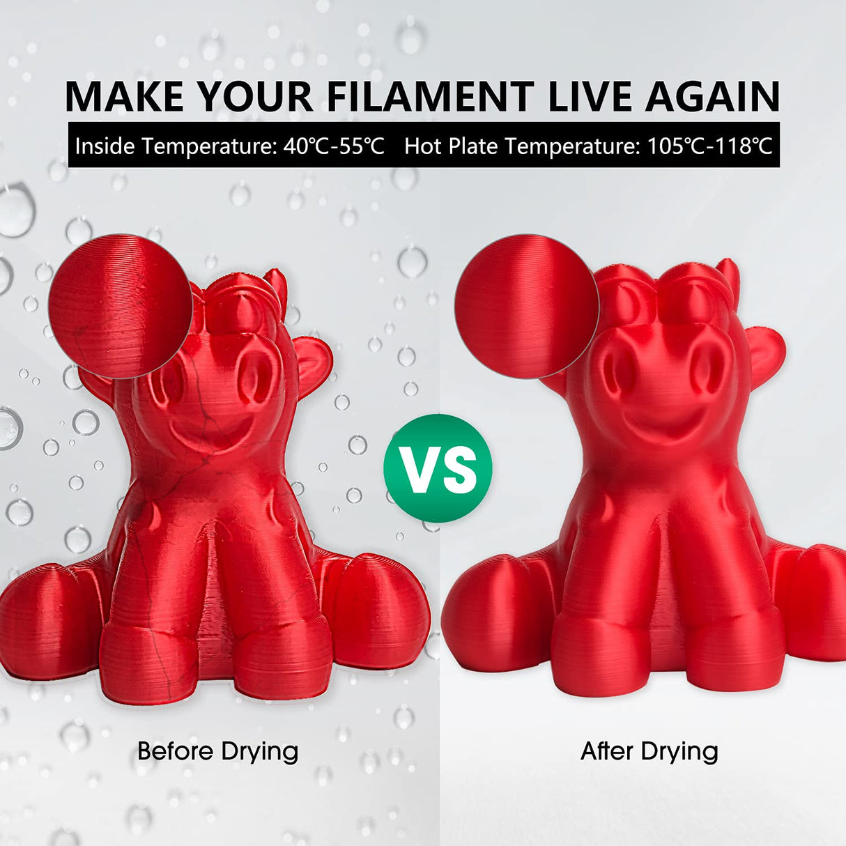 eSUN eBOX Lite Upgraded 3D Printing Filament Dryer Box, Filament Storage Box, Spool Holder for Keeping 3D Printing Filament from Moist and Keeping Filaments Dehydrating, US Power Supply eSUN