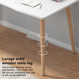 Simple Wooden Writing Computer Desk, Nordic Style Workbench with Solid Wood Legs Modern PC Laptop Study Desk Edge Spacious Desktop Student Wood Writing Table for Home Office(39" x 23" x 28" ) White cdar