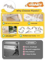 VBABY Pikler Triangle Set 9 in 1, Toddler Climbing Toys Indoor, Plastic Montessori Climbing Set, Kids Climbing Toys with Ramp, Arch & 2 Ladders, Baby Climbing Gym, White & Gray VBABY