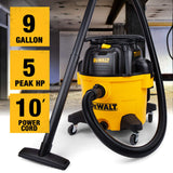 DEWALT 9 Gallon Wet/Dry Vac, 5HP Heavy-Duty Shop Vacuum, Wet/Dry Suction Blow Function 3 in 1, DXV09P DEWALT