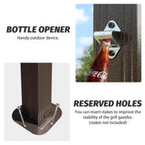 Domi Hardtop Grill Gazebo 8x5FT, Grill Canopy for Outdoor Grill w/Double Galvanized Steel Roof, 2 Side Shelves and Ceiling Hooks, BBQ Gazebo Grill Tent for Patio Garden Backyard, Brown domi outdoor living