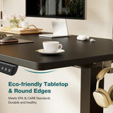 SMUG Standing Desk, Adjustable Height Electric Sit Stand Up Down Computer Table, 63x24 Inch Ergonomic Rising Desks for Work Office Home, Modern Lift Motorized Gaming Desktop Workstation, Black SMUG