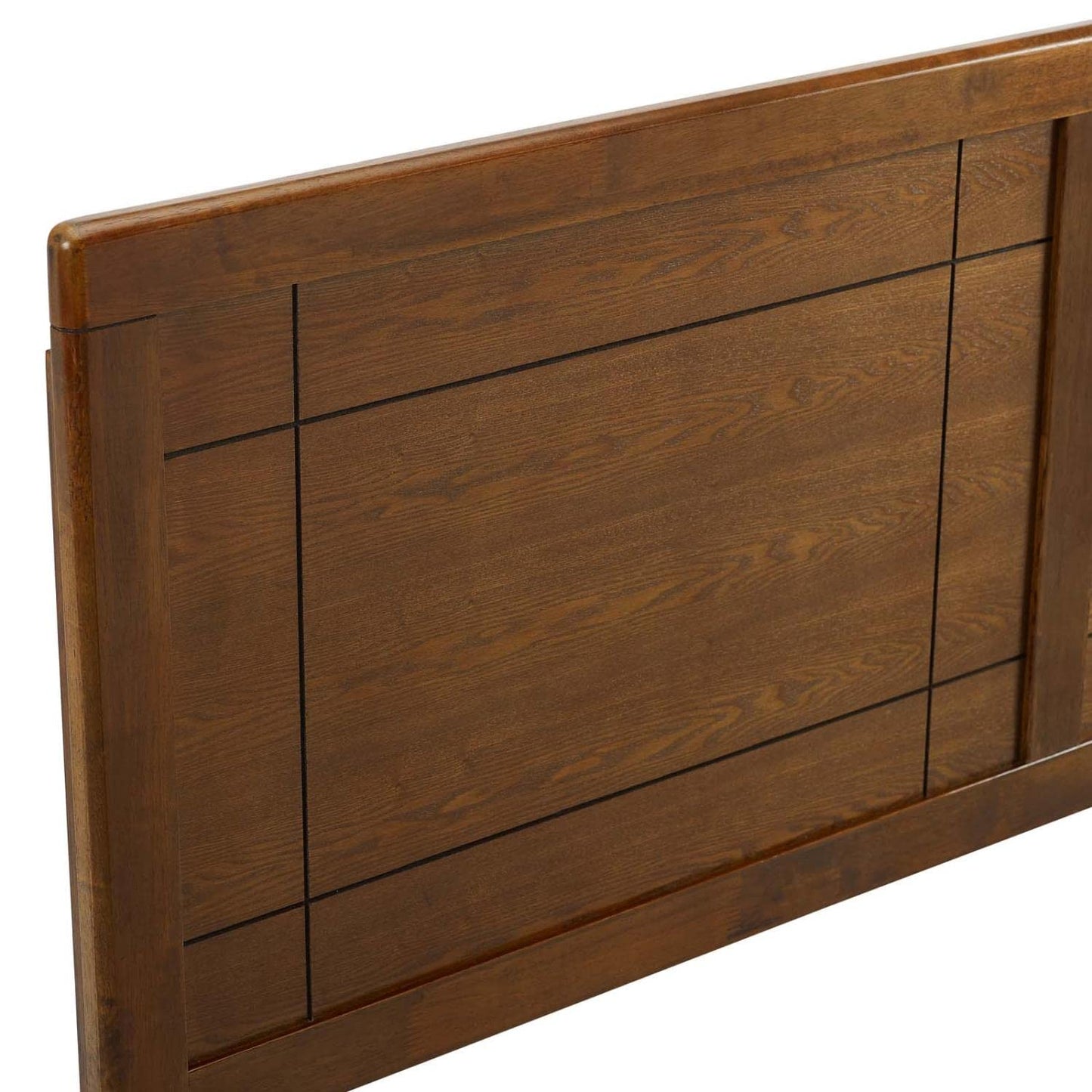 Modway Archie Walnut Wood Full Headboard with Window Pane Design - WoodArtSupply