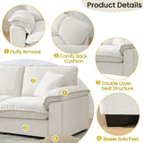 HALLYBEE Modular Sectional Sofa Deep Seat Cloud Couch with Reversible Chaise L Shaped Couch with Padded Armrests Chenille White Sectional Couches for Living Room Apartment Office HALLYBEE