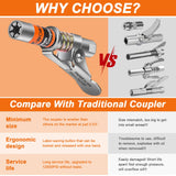 THINKWORK Grease Gun Coupler, 0.53" Grease Gun Tips, Strong Lock on Greases Gun Couplers, 12000 PSI Quick Release Grease Coupler, Compatible with All Grease Guns 1/8" NPT Grease Gun Fitting THINKWORK