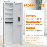 Omethey 53.15" Wall Safe Between the Studs, Hidden Safe with Dual Alarm System and Silent Mode, Wall Gun Safe with 3 Adjustable Shelves and Magnetic Slot (White-Digital) Omethey