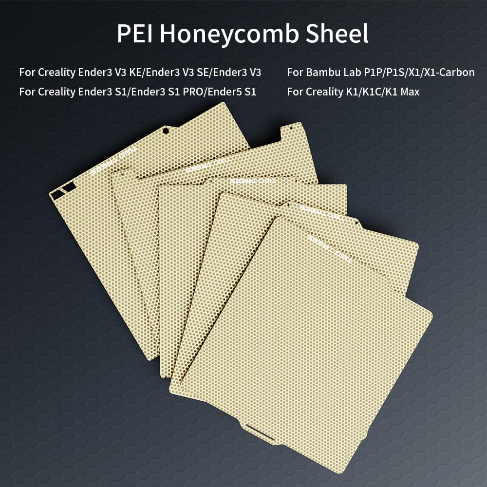 258x258mm Double Sided Flexible PEI Honeycomb Sheet, Smooth PEI Honeycomb Surface for X1/P1P 3D Printer, 3D Printer PEI Plate Removable Platform（1PCS) - WoodArtSupply