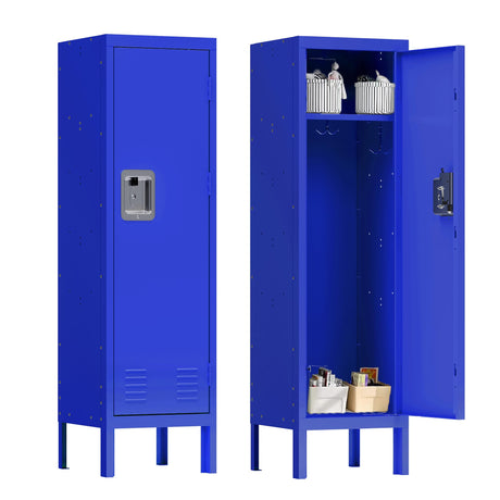 YESER Metal Storage Locker, School Locker Cabinet Lockers for Employees Gym Lockers, Lockable Storage Cabinet Small Locker for Bedroom, 54" Height Steel Locker for Home, Office, Blue YESER