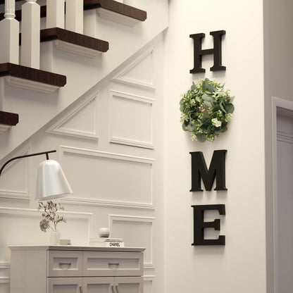 Wood Home Sign for Wall Decor Wooden Home Letters with Wreath Artificial Eucalyptus Modern Decorative Hanging Farmhouse Home Sign for Living Room Kitchen Housewarming Gifts St Patricks Day De - WoodArtSupply