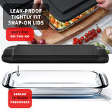 Nestl 4-Pack Glass Baking Dishes for Oven, Glass Food Storage Containers with Lids, Leakproof Casserole Dishes for Oven with Lid, Cooking, Microwave Oven Freezer Safe Bakeware, 9x13 Lasagna Pan Black Nestl