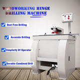HQHAOTWU Pneumatic Dust-free Hinge Boring Insertion Machine Single Head Hinge Boring Drill Press Machine Woodworking Hinge Drilling Processing Machine Adjustable Punching Depth HQHAOTWU