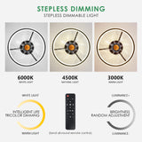 Mpayel Flush Mount Ceiling Fans with Lights and Remote Control，Modern Enclosed Bladeless,15'' Low Profile Ceiling Fan with Stepless Dimming Lighting Fixture for Bedroom Kitchen（Black）…… Mpayel