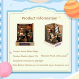 OZJAY DIY Miniature House Kit with Dust Proof Cover, 1:24 Scale Creative Room Mini DIY Wooden Dollhouse Miniature Kit for Adults Teen(Moon Magic) OZJAY