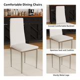 QJZLXKYT Round Dining Table Set for 4, Modern Glass Dining Room Table with Chairs, 5 Piece Kitchen Table and Chairs Set, for Living Room, Small Space (Include 4 White Chairs) QJZLXKYT