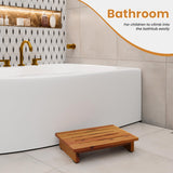 Holana 3.5" Wooden Step Stool for Adults (No Assemble Required)- 500 Lbs One Step Stools for High Bed Riser - Small Stepping Stool for Elderly, Seniors, Kid/Bathroom, Bed, Kitchen (Acacia Wood) HOLANA