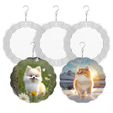 Remiawy Sublimation Wind Spinner Blanks, 8 Inch 5 Pack 3D Aluminum Metal Hanging Wind Spinners Sublimation Blanks Kinetic Sculpture DIY Crafts for Yard Garden Indoor Outdoor Porch Decoration Round REMIAWY