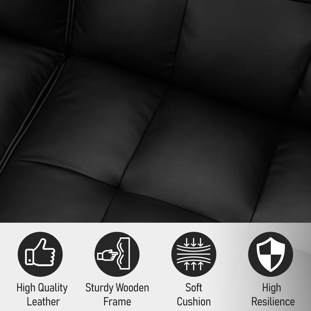 AVAWING Futon Sofa Bed, Modern Leather Convertible Upholstered Sleeper Couch with Adjustable Back, Arms and High Strength Nylon Legs for Living Room, Apartment, Office (Black) AVAWING