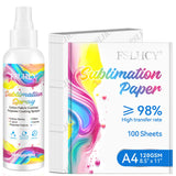 FSLHCY Sublimation Spray 120ML & 120gsm Sublimation Paper 8.5 x 11 inches FSLHCY
