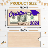 Bliver Personalized Graduation Money Holder Custom Wooden Graduation Card Box Cash Holder Envelope Class of 2024 Senior Money Gift for Graduates Bliver