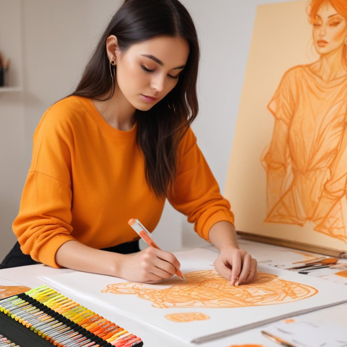 LANRENWENG 400 Pack Gel Pens for Adult Coloring Books, 200 Colored Gel Pen Include 200 Refills with 40% More Ink,Glitter Gel Pens Set for Coloring Books Drawing Journaling Scrapbook Art Supplies LANRENWENG