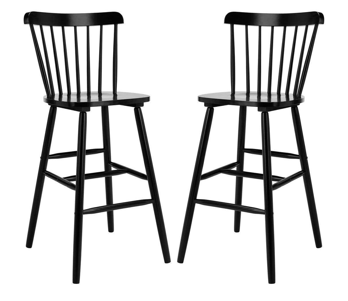 Safavieh Home Collection Galena Spindle Back Black Bar 30-inch Stool (Set of 2) SAFAVIEH