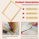 12 Pcs 3 Sets Stretcher Bars for Needlework 6 Sizes Wooden Canvas Stretcher Bars with 40 Thumb Tacks and Tacks Remover for Needlepoint Embroidery Stitch Frame Set Bundle with Crafts Tonyutech