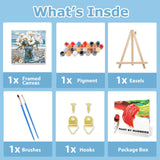 Flowers Paint by Numbers Kit for Adults Beginner, Daisy Paint by Numbers with Frame and Easel, Flower DIY Crafts Painting by Number for Gift Home Wall Decor 9.84x9.84 inch hkejoi