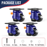 KOSTANZO Leveling Casters with Ratchet Handle Design Total Capacity 2200Lbs Heavy Duty Casters Set of 4 Workbench Casters with Adjustable Leveling Pads KOSTANZO