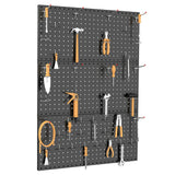 TORACK 3 PCS Metal Pegboard Panels for Wall Garage Utility Tools Storage Pegboard for Workbench, Shop, Modular Peg Board Tool Organizer Boards(Pack of 3, Black) TORACK