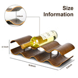 TRUDING Countertop Wine Rack - 7 Bottle Freestanding Wine Bottle Holder Stand - 2 Tier Wooden Wine Storage Rack - Walnut Wavy Wine Organizer for Cabinet Pantry Home Kitchen Bar TRUDING
